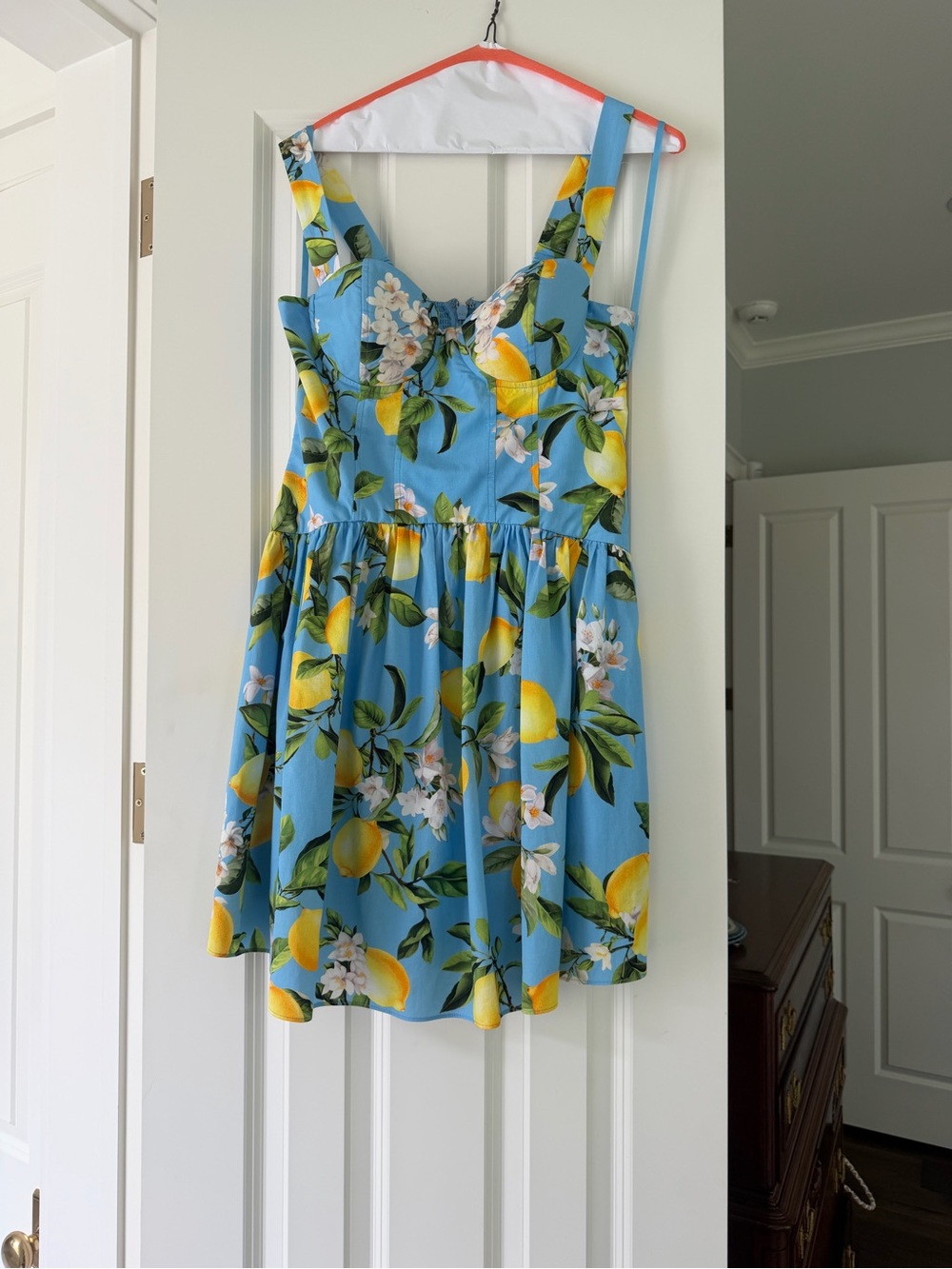 Blue Lemon Print Sundress